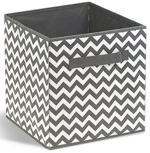 Sorbus 11" Foldable Chevron Print Fabric Storage Cube Bin, Gray Sorbus 11" Foldable Chevron Print Fabric Storage Cube Bin, Gray