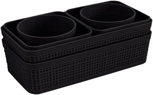 Simplify 6-Pack Multi-Sized Plastic Storage Basket Set, Black Simplify 6-Pack Multi-Sized Plastic Storage Basket Set, Black