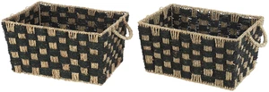 Better Homes & Gardens Large Rectangle Checkered Seagrass Storage Baskets with Handles, 2-Pack Better Homes & Gardens Large Rectangle Checkered Seagrass Storage Baskets with Handles, 2-Pack