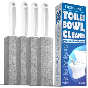 Disiwene Pumice Cleaning Stone with Handle Toilet Bowl Cleaner Hard Water Ring Remover 4 Pack for Bath, Pool, Kitchen, Household Cleaning Disiwene Pumice Cleaning Stone with Handle Toilet Bowl Cleaner Hard Water Ring Remover 4 Pack for Bath, Pool, Kitchen, Household Cleaning