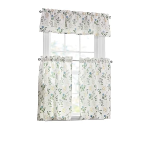 Mainstays 3-Piece Floral Multi Printed Curtain Tier Set, 56"W x 14"L Mainstays 3-Piece Floral Multi Printed Curtain Tier Set, 56"W x 14"L