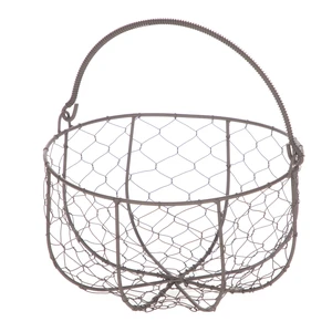 Mainstays Brown Chicken Wire Storage Basket with Moveable Handle, 4.5in H x 8.375in D Mainstays Brown Chicken Wire Storage Basket with Moveable Handle, 4.5in H x 8.375in D