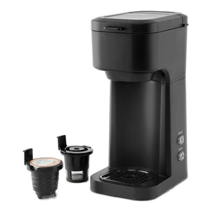 Mainstays Black Dual Brew Coffee Maker, Single Serve, Auto Shutoff, 14 oz Reservoir Mainstays Black Dual Brew Coffee Maker, Single Serve, Auto Shutoff, 14 oz Reservoir