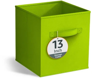 Sorbus 13" Foldable Fabric Storage Cube Bin, Green Sorbus 13" Foldable Fabric Storage Cube Bin, Green