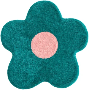Teal Mainstays Flower Shaped Rug Teal Mainstays Flower Shaped Rug