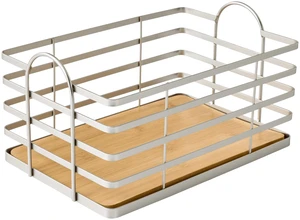 Better Homes & Gardens Satin Nickel Wire Storage Basket with Bamboo Bottom Better Homes & Gardens Satin Nickel Wire Storage Basket with Bamboo Bottom
