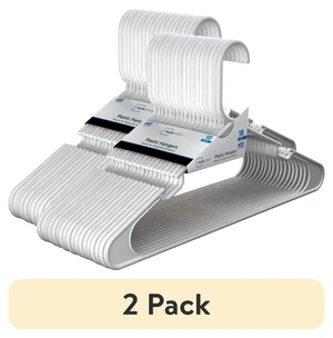 Mainstays Plastic Clothes Hangers, 18-Count, 2-Pack, White Mainstays Plastic Clothes Hangers, 18-Count, 2-Pack, White
