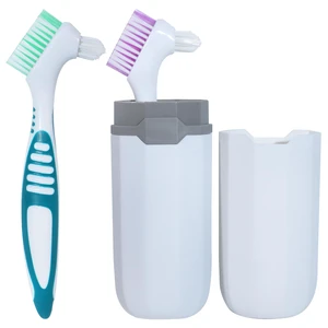2Pcs Soft Denture Brush with White Carrying Case 2Pcs Soft Denture Brush with White Carrying Case