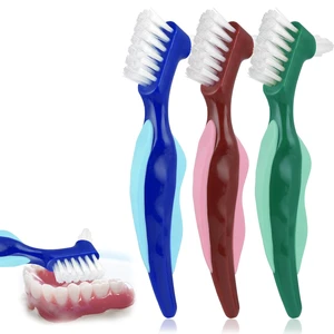 WY LIGHTING Level 3-Pack Hard Denture Brush, Double-Sided Toothbrush with Multi-Layered Bristles & Rubber Anti-Slip Handle, 3 Colors WY LIGHTING Level 3-Pack Hard Denture Brush, Double-Sided Toothbrush with Multi-Layered Bristles & Rubber Anti-Slip Handle, 3 Colors