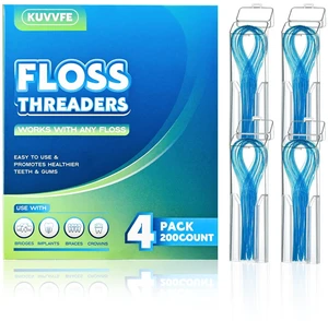 Floss Threaders for Braces, Bridges, Implants, Deep Clean, 200 Count Floss Threaders for Braces, Bridges, Implants, Deep Clean, 200 Count