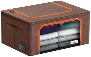 Sorbus Stackable and Foldable Storage Bin with Metal Frame, Clear Window and Handles, for Closet Organization Sorbus Stackable and Foldable Storage Bin with Metal Frame, Clear Window and Handles, for Closet Organization