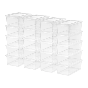 Mainstays 5Qt Clear Plastic Stackable Storage Box, Set of 20 Mainstays 5Qt Clear Plastic Stackable Storage Box, Set of 20