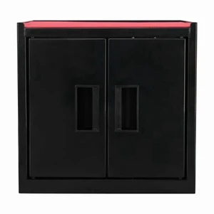 Hyper Tough Mini Tool Cabinet 11.6in Steel Black Double Doors Non-Slip Top Mat Hyper Tough Mini Tool Cabinet 11.6in Steel Black Double Doors Non-Slip Top Mat