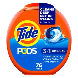 Tide PODS Laundry Detergent Soap Pacs, 76 Count, Original Scent Tide PODS Laundry Detergent Soap Pacs, 76 Count, Original Scent
