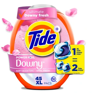 Tide Power PODS Laundry Detergent Pacs with Downy Soft Boosters, April Fresh Scent, 45 Count Tide Power PODS Laundry Detergent Pacs with Downy Soft Boosters, April Fresh Scent, 45 Count