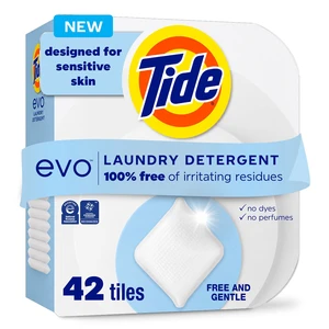 Tide Evo Laundry Detergent Tiles Free & Gentle 100% Concentrated for Sensitive Skin 42 Count Tide Evo Laundry Detergent Tiles Free & Gentle 100% Concentrated for Sensitive Skin 42 Count