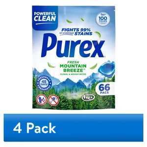 Purex Laundry Detergent Pacs Fresh Mountain Breeze, 4 Pack, 66 Count Purex Laundry Detergent Pacs Fresh Mountain Breeze, 4 Pack, 66 Count