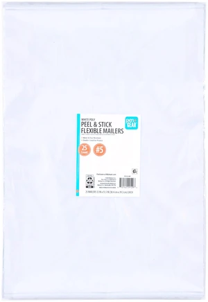 Pen+Gear #5 Self-Seal Poly Mailers, 12in x 15.5in, White, 25-Count Pen+Gear #5 Self-Seal Poly Mailers, 12in x 15.5in, White, 25-Count