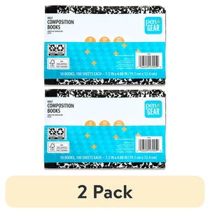 Pen+Gear Wide Rule Half Composition Book 7.5in x 4.88in Black and White 100 Pages (2 Pack) Pen+Gear Wide Rule Half Composition Book 7.5in x 4.88in Black and White 100 Pages (2 Pack)
