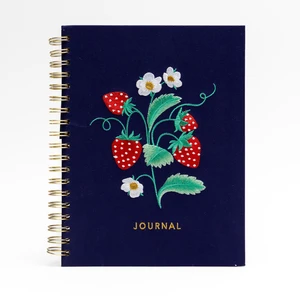 Ecokind Embroidered Strawberry Journal, 10.125"x8.15", 105 Sheets Ecokind Embroidered Strawberry Journal, 10.125"x8.15", 105 Sheets