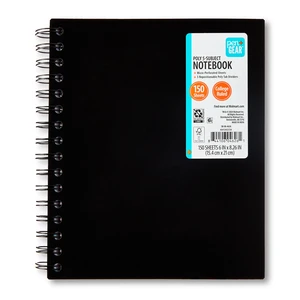 Pen+Gear College Ruled 5-Subject Poly Notebook, 6" x 8.26", Black, 150 Sheets Pen+Gear College Ruled 5-Subject Poly Notebook, 6" x 8.26", Black, 150 Sheets