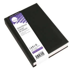 Daler-Rowney Simply Sketchbook, 4" x 6", Hardcover, 110 Sheets, 65lb/100g, Black, Soft White Daler-Rowney Simply Sketchbook, 4" x 6", Hardcover, 110 Sheets, 65lb/100g, Black, Soft White