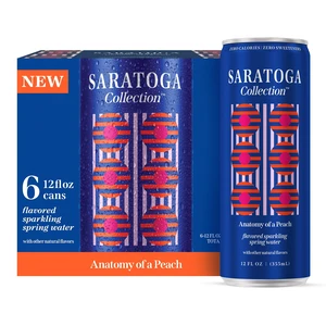 Saratoga Collection Anatomy of a Peach Peach Flavored Sparkling Water, 12 fl oz, 6-Pack Cans Saratoga Collection Anatomy of a Peach Peach Flavored Sparkling Water, 12 fl oz, 6-Pack Cans