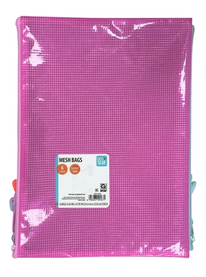 Pen+Gear Letter Size Mesh Zipper Bags, 6 Count, Assorted Colors Pen+Gear Letter Size Mesh Zipper Bags, 6 Count, Assorted Colors