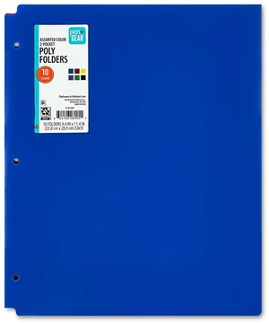 Pen+Gear 2-Pocket Poly Folders, 9.4"x11.4", Assorted Colors, 10 Count Pen+Gear 2-Pocket Poly Folders, 9.4"x11.4", Assorted Colors, 10 Count