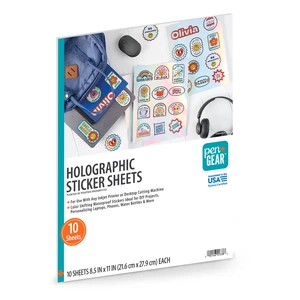 Pen+Gear Holographic Stickers, 10 Sheets, Silver, 8.5" x 11" Pen+Gear Holographic Stickers, 10 Sheets, Silver, 8.5" x 11"