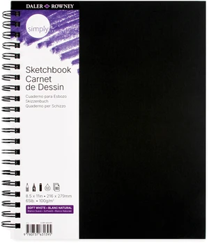 Daler-Rowney Simply Sketchbook, Wire Binding, 8.5" X 11", Soft White, 100gsm, 80 Sheets Daler-Rowney Simply Sketchbook, Wire Binding, 8.5" X 11", Soft White, 100gsm, 80 Sheets