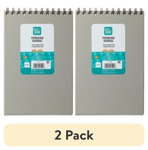 Pen+Gear Top Spiral Bound Journal 2-Pack, 6x9in, 80 Sheets, College Ruled, Gray Pen+Gear Top Spiral Bound Journal 2-Pack, 6x9in, 80 Sheets, College Ruled, Gray