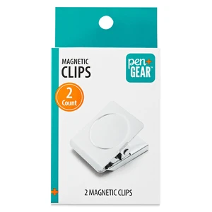 Pen+Gear Square Magnetic Clips, Silver, 2 Count Pen+Gear Square Magnetic Clips, Silver, 2 Count