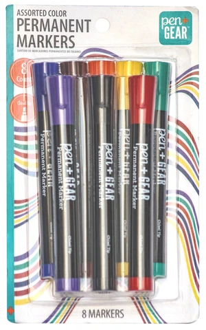 Pen+Gear Chisel Tip Permanent Markers, Assorted Colors, 8 Count Pen+Gear Chisel Tip Permanent Markers, Assorted Colors, 8 Count