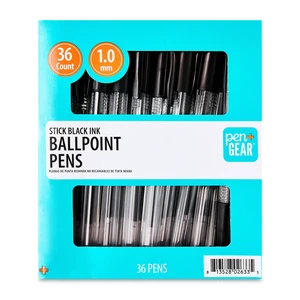 Pen+Gear Ballpoint Stick Pens, 1.0mm, Black, 36 Count Pen+Gear Ballpoint Stick Pens, 1.0mm, Black, 36 Count