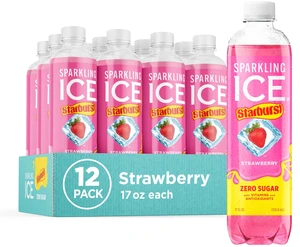 Sparkling Ice STARBURST Strawberry Sparkling Water 17 fl oz Bottles (Pack of 12) Sparkling Ice STARBURST Strawberry Sparkling Water 17 fl oz Bottles (Pack of 12)
