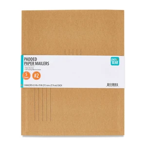 Pen+Gear Padded Paper Mailer #2, 8.5x11in, Brown Kraft, 5 Count Pen+Gear Padded Paper Mailer #2, 8.5x11in, Brown Kraft, 5 Count