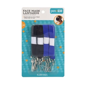 Pen + Gear Face Mask Lanyards, Blue & Black, 4 Count Pen + Gear Face Mask Lanyards, Blue & Black, 4 Count