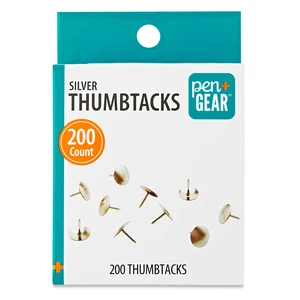 Pen + Gear Silver Steel Thumbtacks, 200 Count Pen + Gear Silver Steel Thumbtacks, 200 Count