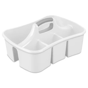 Sterilite Divided Ultra Caddy, Easy Carry Handy Plastic Utility Storage, White Sterilite Divided Ultra Caddy, Easy Carry Handy Plastic Utility Storage, White