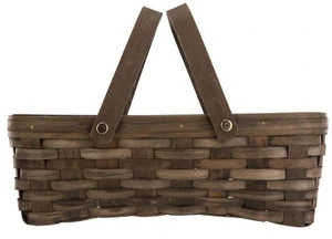 Mainstays Woodchip Storage Basket with Handles, Dark Brown, 6.5in W x 12in L x 3.94in H Mainstays Woodchip Storage Basket with Handles, Dark Brown, 6.5in W x 12in L x 3.94in H