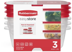 Rubbermaid EasyStore 3.57-Cup (2) & 5.26-Cup Rectangle Food Storage Containers with Lids, 3 Pack Rubbermaid EasyStore 3.57-Cup (2) & 5.26-Cup Rectangle Food Storage Containers with Lids, 3 Pack