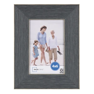 Mainstays 4x6 Picture Frame, Chambray Blue with Brown Accents, Tabletop Mainstays 4x6 Picture Frame, Chambray Blue with Brown Accents, Tabletop