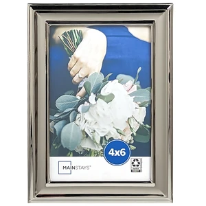 Mainstays 4x6 Silver Finish Metal Picture Frame, Tabletop or Wall Display Mainstays 4x6 Silver Finish Metal Picture Frame, Tabletop or Wall Display