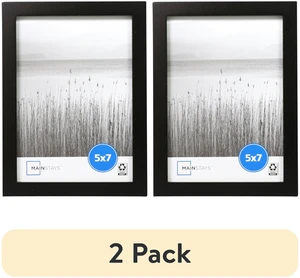 Mainstays 5 x 7 Black Picture Frame (2 Pack), Tabletop or Wall Display Mainstays 5 x 7 Black Picture Frame (2 Pack), Tabletop or Wall Display