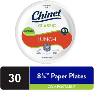 Chinet Classic Lunch Plate, 8 3/4", White, 30 Count Chinet Classic Lunch Plate, 8 3/4", White, 30 Count
