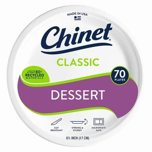 Chinet Classic Dessert Plates, White, 6.75Inches, 70Count Chinet Classic Dessert Plates, White, 6.75Inches, 70Count