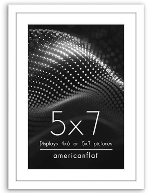 Americanflat 5x7 Picture Frame with Shatter-Resistant Glass and 4x6 Mat, Streamline, White Americanflat 5x7 Picture Frame with Shatter-Resistant Glass and 4x6 Mat, Streamline, White
