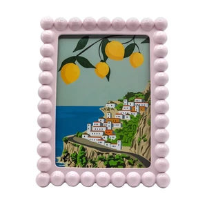 OneDesign Home 4X6 Glossy Blush Beaded Resin Tabletop Picture Frame OneDesign Home 4X6 Glossy Blush Beaded Resin Tabletop Picture Frame