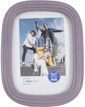 Mainstays 5x7 Picture Frame Matted to 4x6, Hazy Purple Ribbed Rounded Corner, Wall or Tabletop Mainstays 5x7 Picture Frame Matted to 4x6, Hazy Purple Ribbed Rounded Corner, Wall or Tabletop